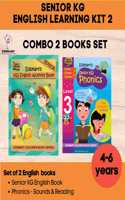 Senior Kg English Grammar And Phonics Reading Book Combo For 4 -6 Years Old | Teaches Rhyming Words, Phonics Word Blending, Gender, Concept Of Singular/Plural, Pronouns