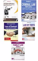 1St Semester Singhal'S Dukki Set For Delhi University (Law Of Torts / Law Of Contract / Family Law - I / Jurisprudence - I / Criminal Law - I) Latest Edition 20222 [Paperback] Mayank Madhav, B.K. Goyal