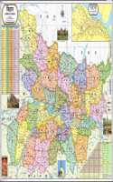 Bihar Map | Hindi | 70 X 100 Cm | Laminated