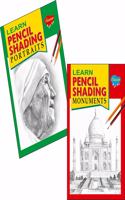 Set Of 2 Books, Learn Pencil Shading Portraits And Learn Pencil Shading Monuments