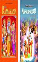 Ramayana & Mahabharata Story Book For Kids - English ( Set Of 2 Books ) Hard Bound