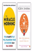 The Miracle Morning + The 5 Am Club ( 2 Books Combo With Customized Bookmark)