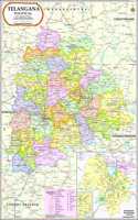 Telangana Map | English | 70 X 100 Cm | Laminated