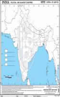Practice Map Of India (Small Size) With Latest Boundaries Of Jammu Kashmir And Ladakh (Pack Of 100 Maps)