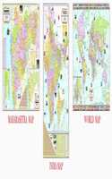 Maharashtra Map, India Map & World Map | NON LAMINATED | SET OF 3 | Useful for UPSC, PCS, SSC, RAILWAY'S, State and Other Competitive Exams.