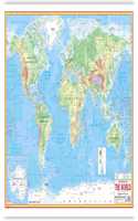 Physical World Map- Size 70X100 Cms|English Language|Laminated On Both Sides|Bold & Highlighted Outlines|Premium Quality Study Material