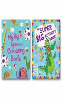 Activity Books For Kids - Set Of 2 Books (My Big Supercool Colouring Book & My Super Big Activity Book) | Age 3-6 Years | Jumbo Sized