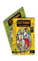 Zen Sangam Cute Kawaii Doodles Colouring - 2 Books Set For Kids And Beginners (Kawaii Level-1_2)