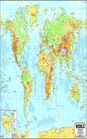 World Physical Map | 100 X 140 Cm | Laminated | Big Map